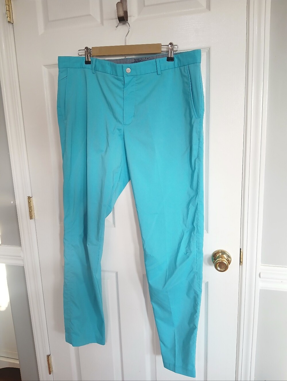 Men's Turquoise Golf Pants - Lightweight Classic Fit Athleisure Preppy Athletic
